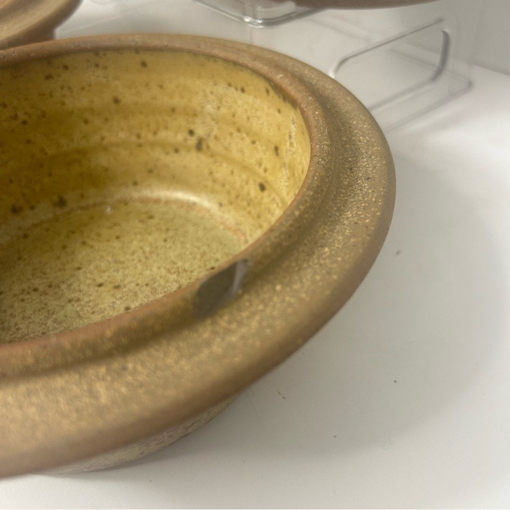 Vintage Studio Art Pottery Stoneware Set of 4 Bowls Brown Speckled Artist Signed - Picture 5 of 7